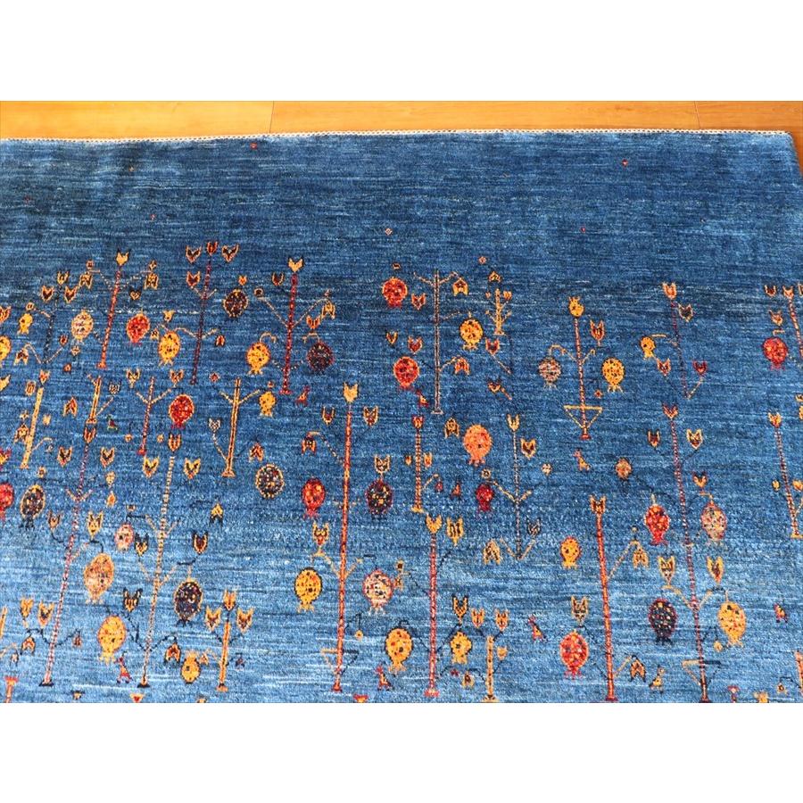 ギャッベ ロリアタシュ/最上級の細かな織り 230x167cm ブルー　生命の樹にみのるザクロ | ブランド登録なし | 05