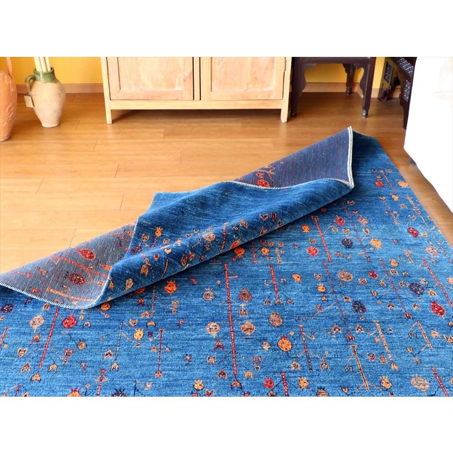 ギャッベ ロリアタシュ/最上級の細かな織り 230x167cm ブルー　生命の樹にみのるザクロ | ブランド登録なし | 06