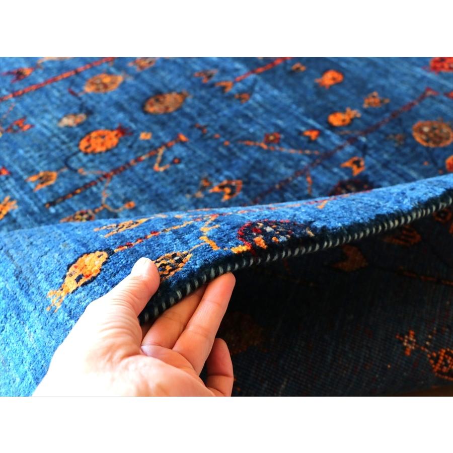 ギャッベ ロリアタシュ/最上級の細かな織り 230x167cm ブルー　生命の樹にみのるザクロ | ブランド登録なし | 09