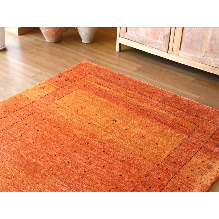 ギャッベ　最上級の細かな織り　ロリアタシュ 191x139cm オレンジ＆イエローグラデーション | ブランド登録なし | 03