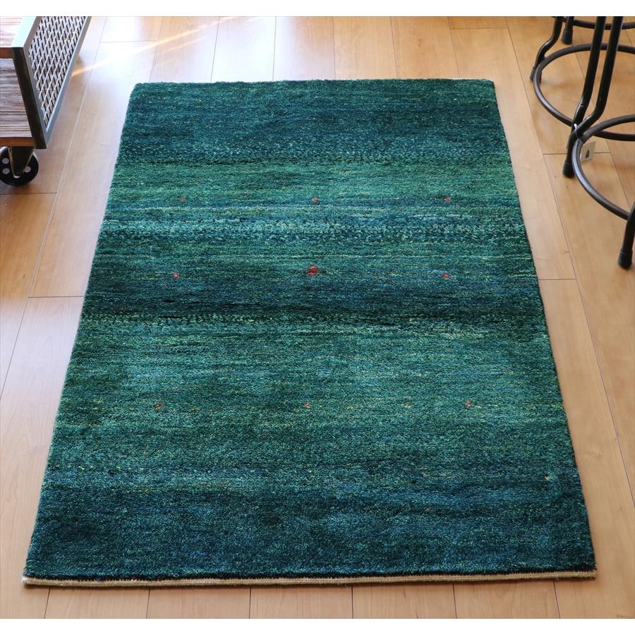 Gabbeh ギャッベ バナフシェ 126×81cm ブルーグリーンのグラデーション | 
