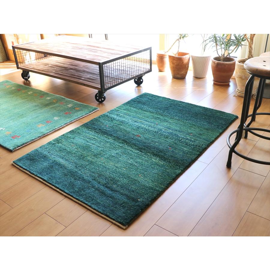 Gabbeh ギャッベ バナフシェ 126×81cm ブルーグリーンのグラデーション |  | 01