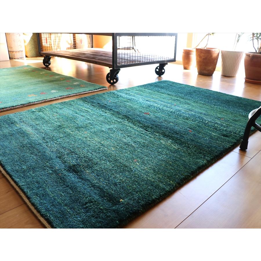 Gabbeh ギャッベ バナフシェ 126×81cm ブルーグリーンのグラデーション |  | 04