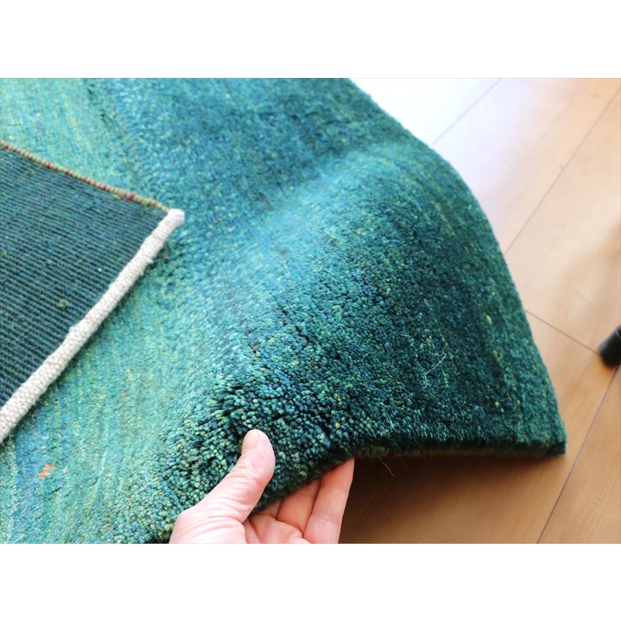 Gabbeh ギャッベ バナフシェ 126×81cm ブルーグリーンのグラデーション |  | 06