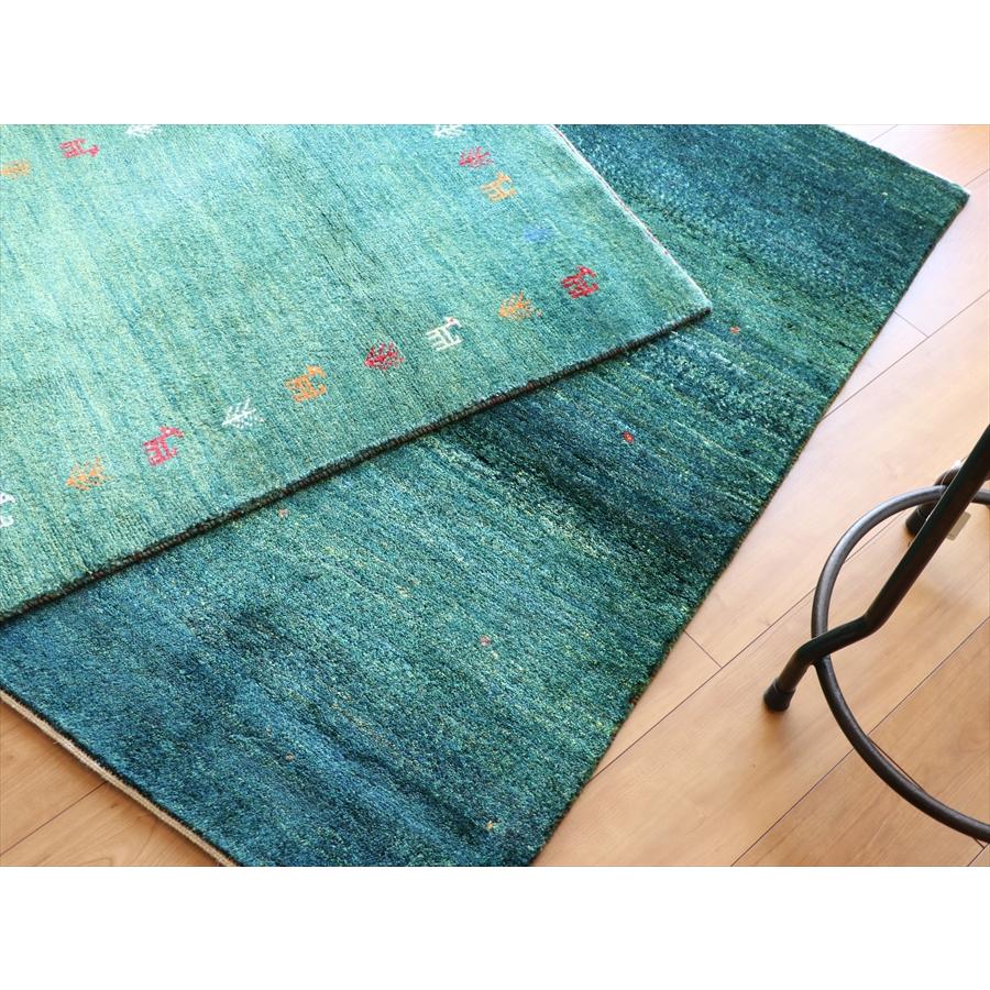 Gabbeh ギャッベ バナフシェ 126×81cm ブルーグリーンのグラデーション |  | 08