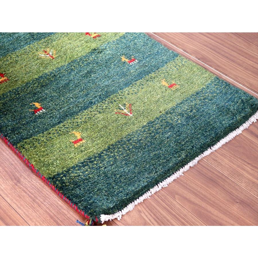 ギャッベ　玄関マット 87x63cm ２色のグリーン　ボーダー | ブランド登録なし | 03