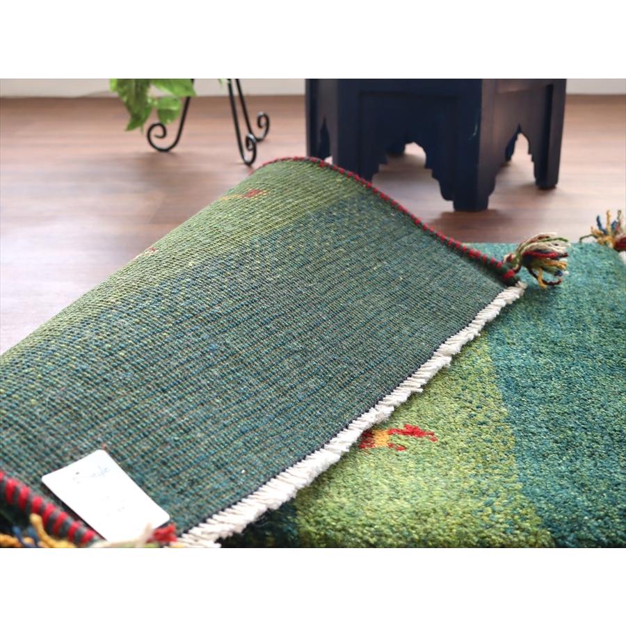 ギャッベ　玄関マット 87x63cm ２色のグリーン　ボーダー | ブランド登録なし | 06