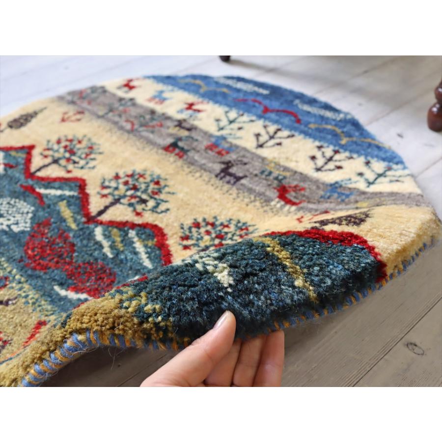 ギャッベ 円形　直径63cm 山の見える自然風景　生命の樹 | ブランド登録なし | 07