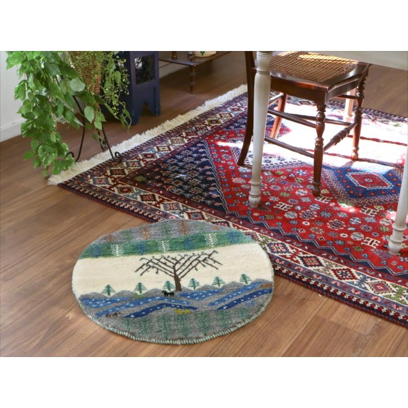 ギャッベ 円形　直径60cm 水辺の景色　生命の樹 | ブランド登録なし | 01