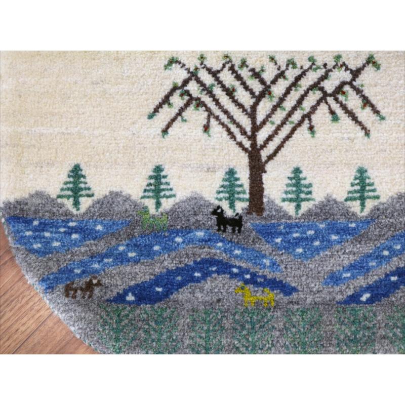 ギャッベ 円形　直径60cm 水辺の景色　生命の樹 | ブランド登録なし | 02