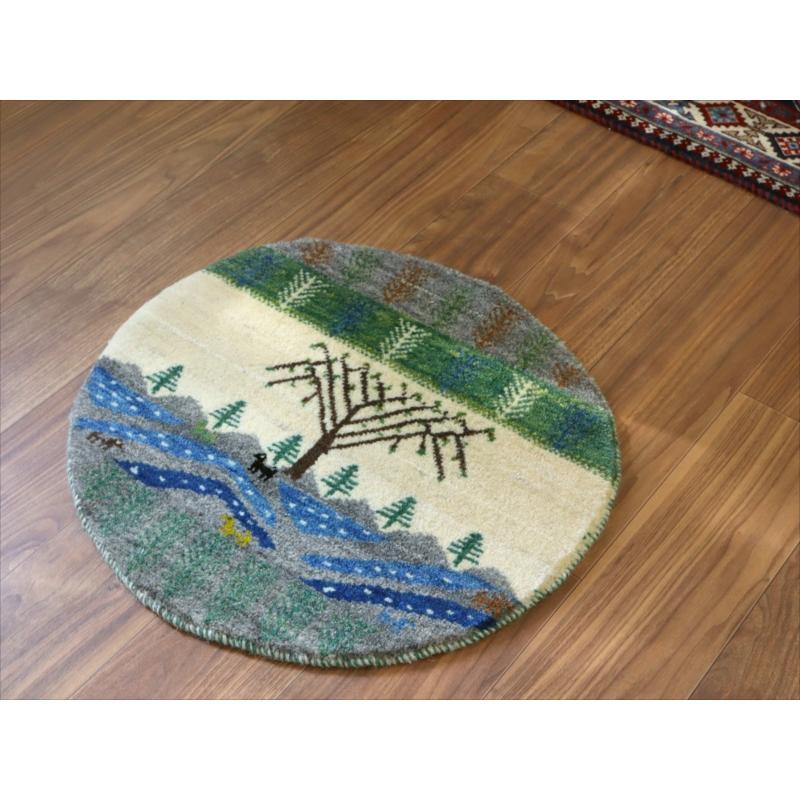 ギャッベ 円形　直径60cm 水辺の景色　生命の樹 | ブランド登録なし | 04
