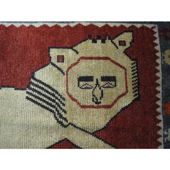 オールドエリアラグ / ペルシャ 絨毯 カシュカイ族 ギャッベ 195×130cm白いライオン | ブランド登録なし | 03
