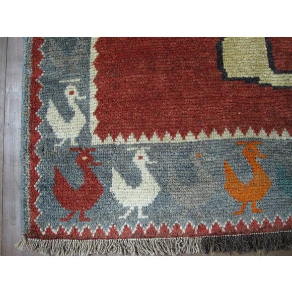 オールドエリアラグ / ペルシャ 絨毯 カシュカイ族 ギャッベ 195×130cm白いライオン | ブランド登録なし | 05