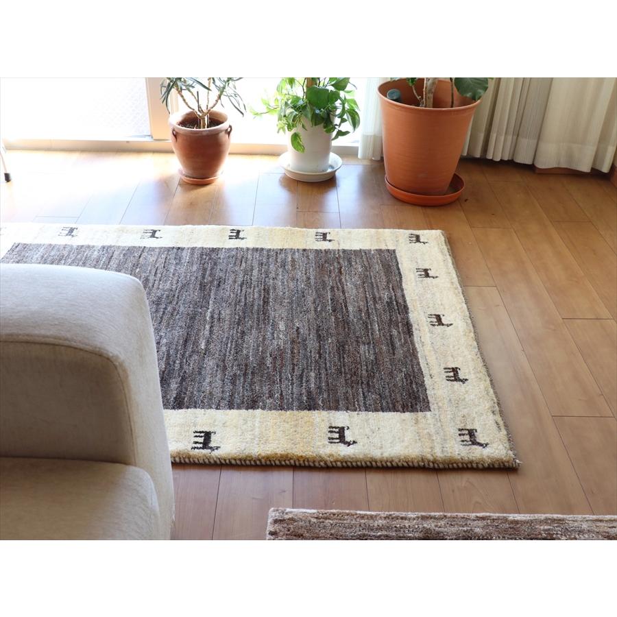 ギャッベ カシュカイ族の手織り 150x99cm グレー&ナチュラルアイボリー | ブランド登録なし | 02