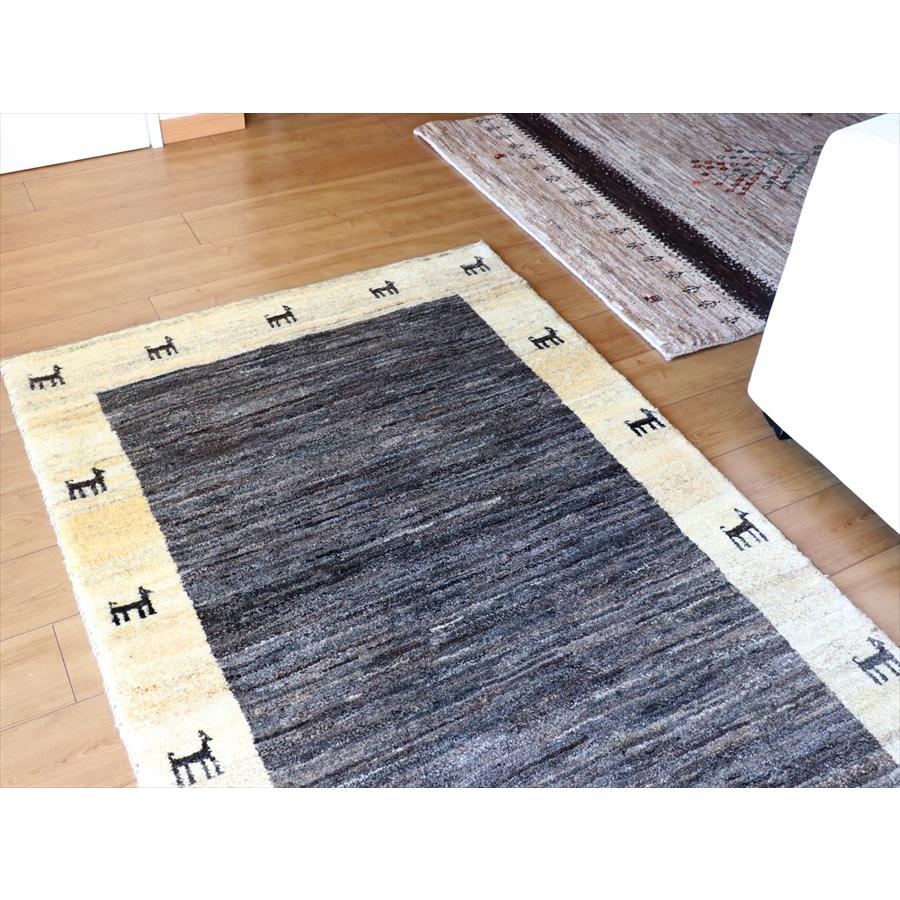 ギャッベ カシュカイ族の手織り 150x99cm グレー&ナチュラルアイボリー | ブランド登録なし | 03