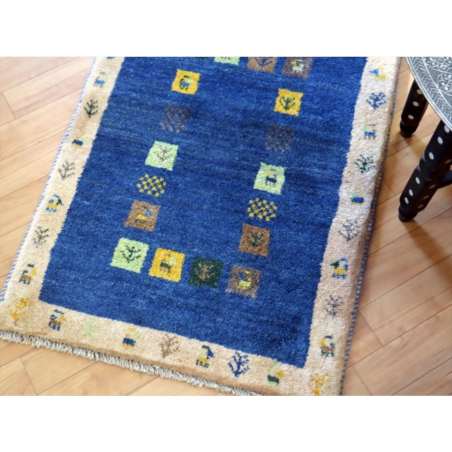 ギャッベ 玄関マット 90x62cm コバルトブルー/ベージュ | ブランド登録なし | 03