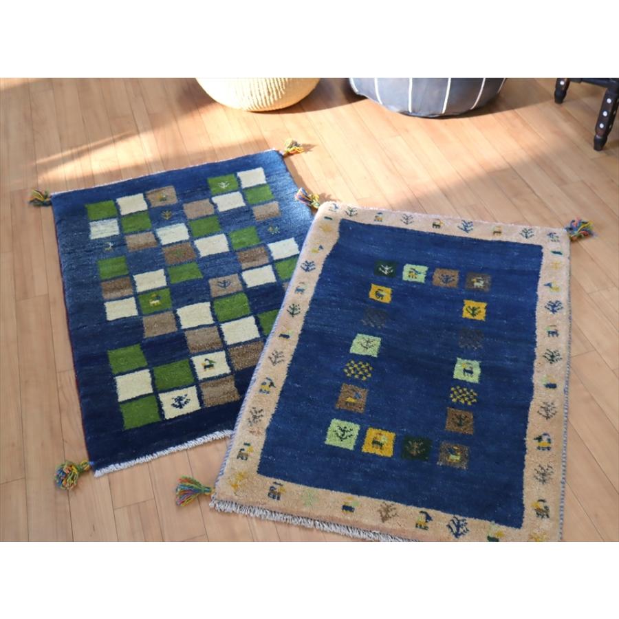 ギャッベ 玄関マット 90x62cm コバルトブルー/ベージュ | ブランド登録なし | 05
