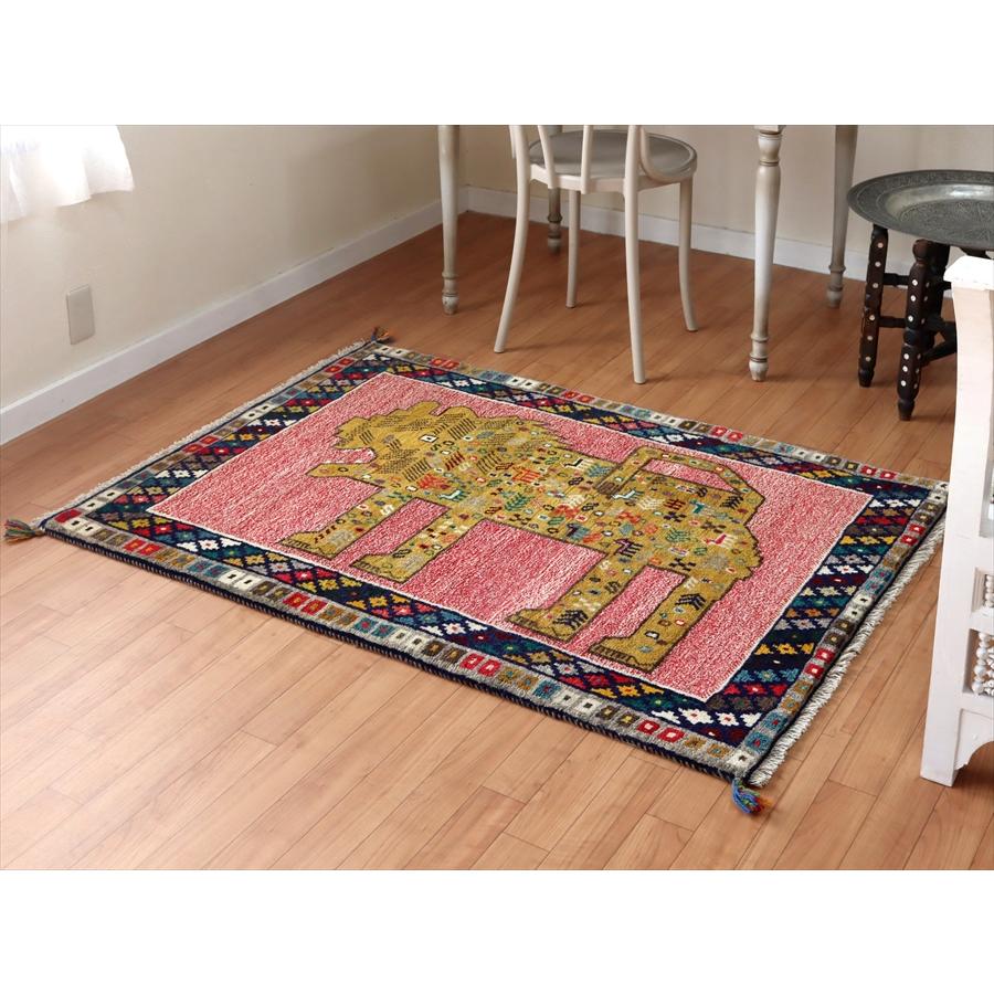 ライオンギャッベ カシュカイ族の手織りラグ 142x101cm 吠えるライオン | ブランド登録なし | 01