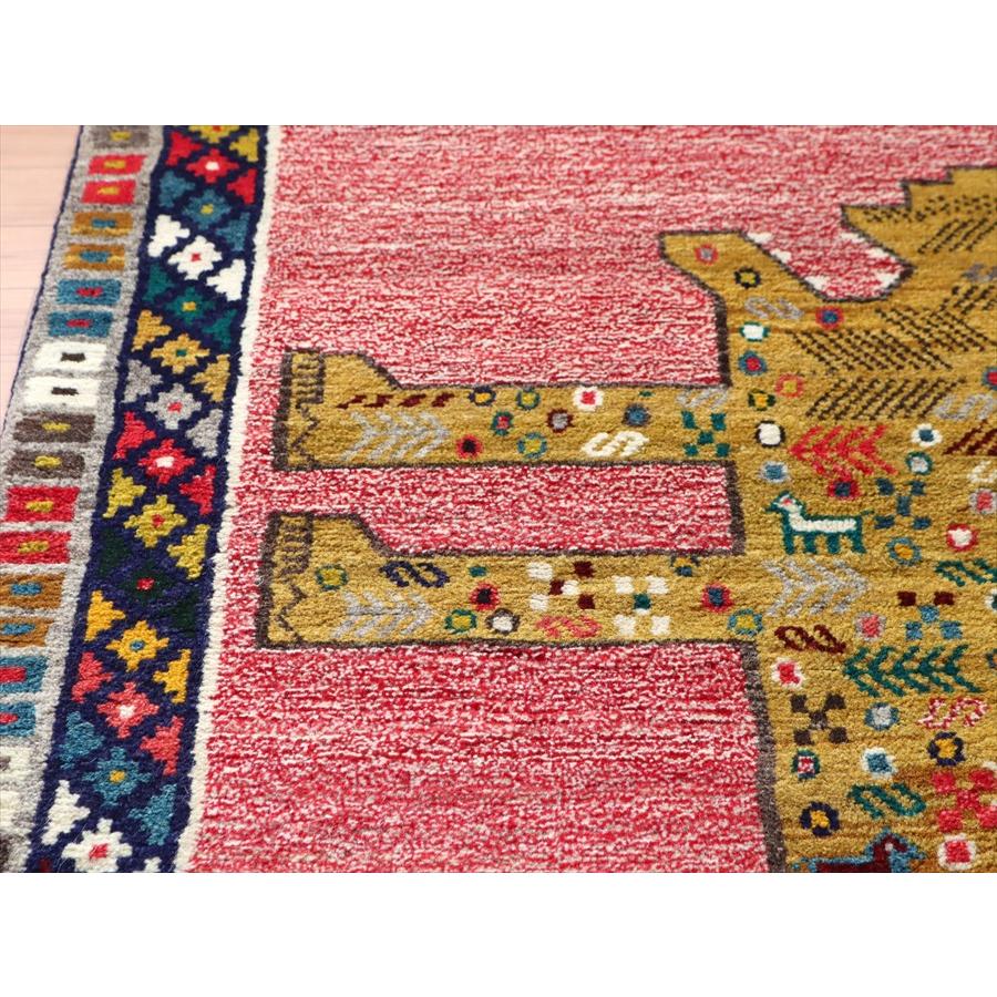 ライオンギャッベ カシュカイ族の手織りラグ 142x101cm 吠えるライオン | ブランド登録なし | 05