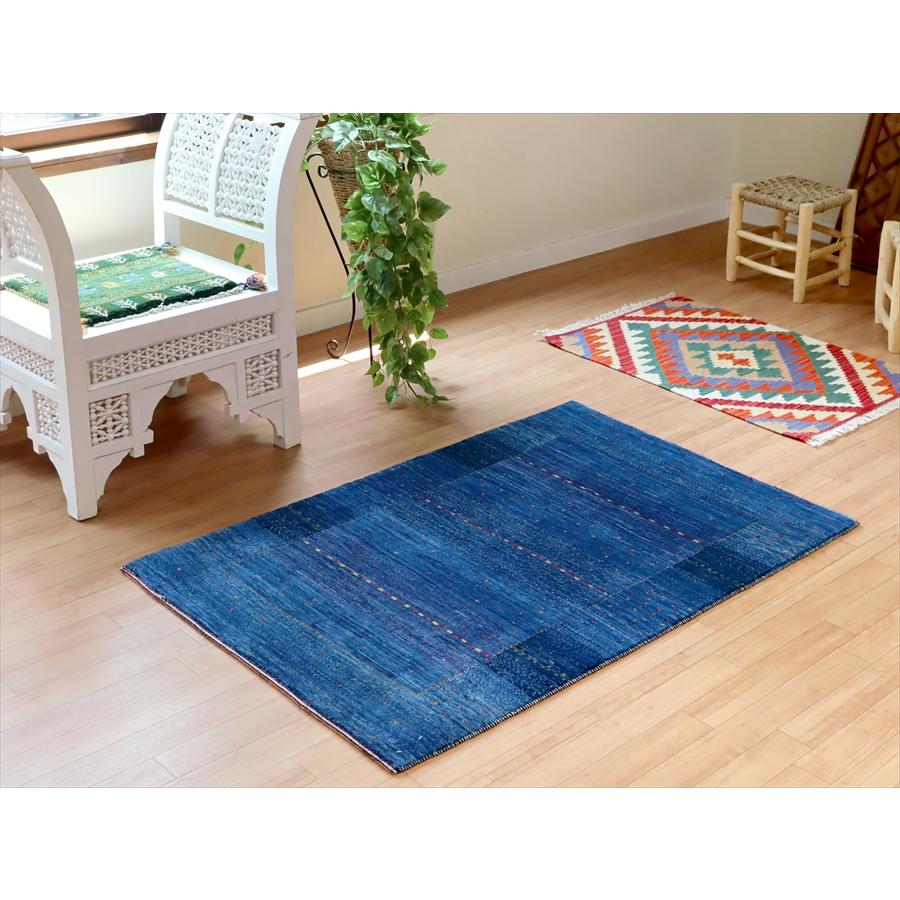 ギャッベ ロリアタシュ 最高級の細かな織り 132x88cm ブルーグラデーション イラン【OUTLET】 | ブランド登録なし | 01