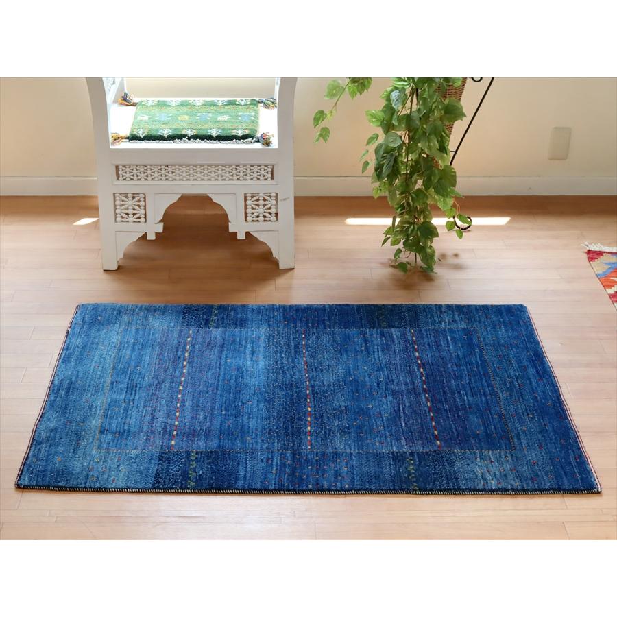 ギャッベ ロリアタシュ 最高級の細かな織り 132x88cm ブルーグラデーション イラン【OUTLET】 | ブランド登録なし | 02