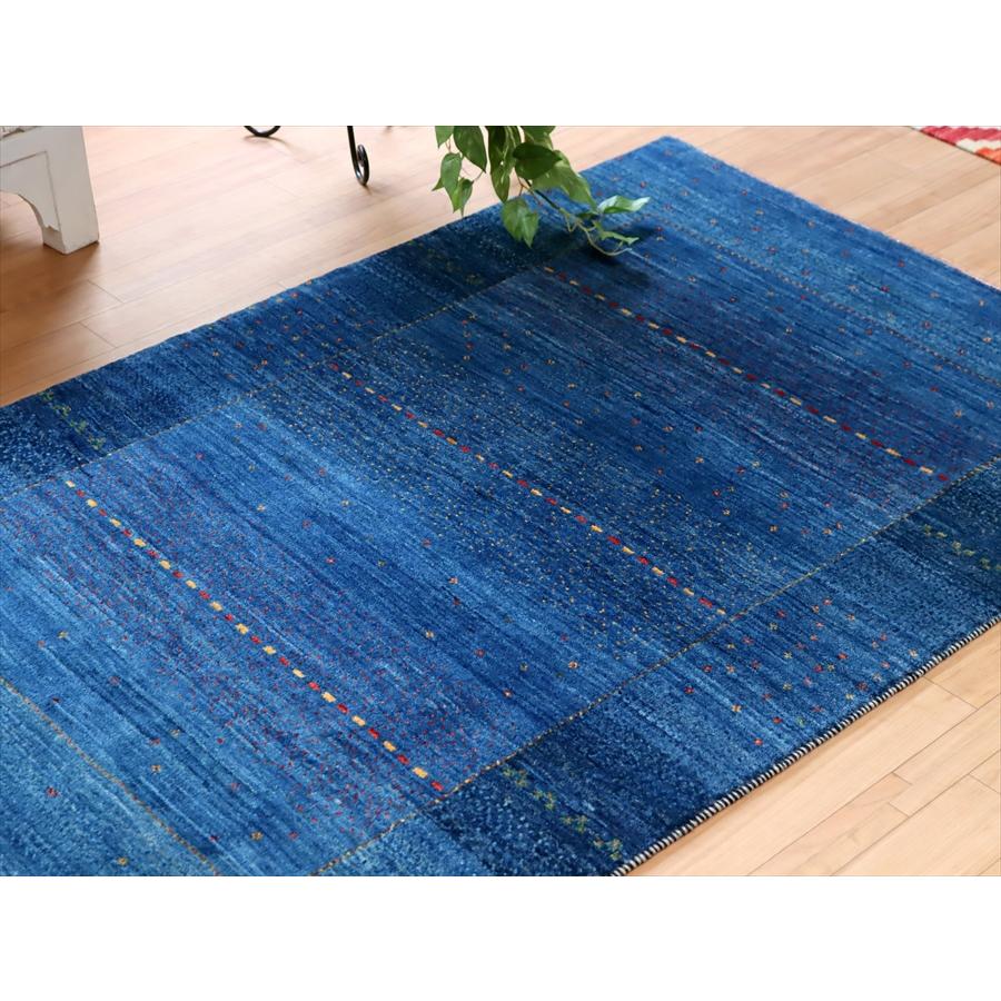 ギャッベ ロリアタシュ 最高級の細かな織り 132x88cm ブルーグラデーション イラン【OUTLET】 | ブランド登録なし | 03