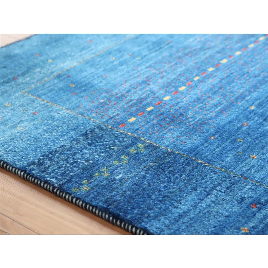 ギャッベ ロリアタシュ 最高級の細かな織り 132x88cm ブルーグラデーション イラン【OUTLET】 | ブランド登録なし | 08