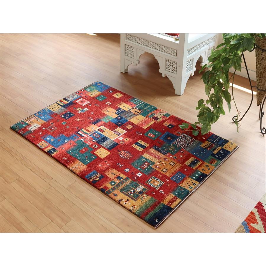 ギャッベ ノウバフト 細かな織り  123x81cm 玄関マット  レッドモザイク | ブランド登録なし | 04