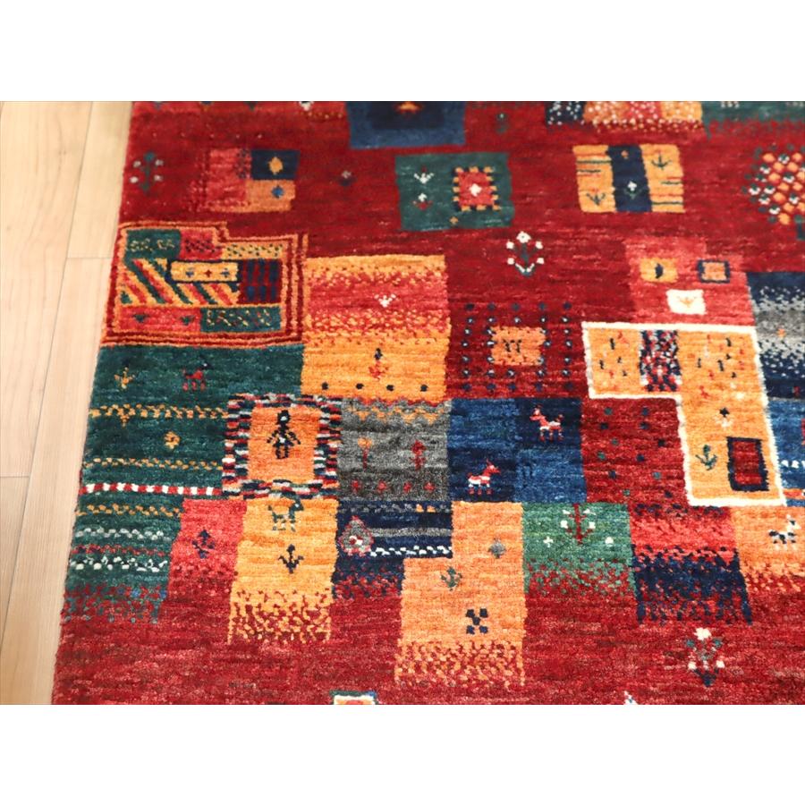 ギャッベ ノウバフト 細かな織り  123x81cm 玄関マット  レッドモザイク | ブランド登録なし | 06