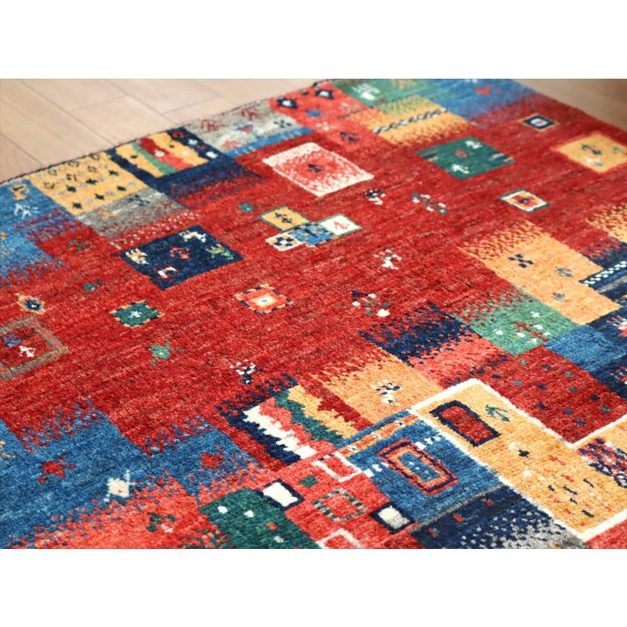 ギャッベ ノウバフト 細かな織り  123x81cm 玄関マット  レッドモザイク | ブランド登録なし | 07