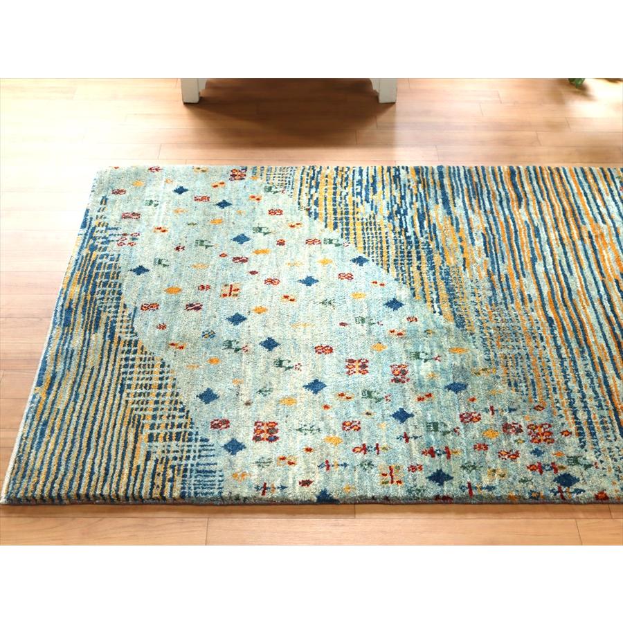 イラン産ギャッベ ノマド  167x100cm 淡いブルー　抽象的な風景 | ブランド登録なし | 02