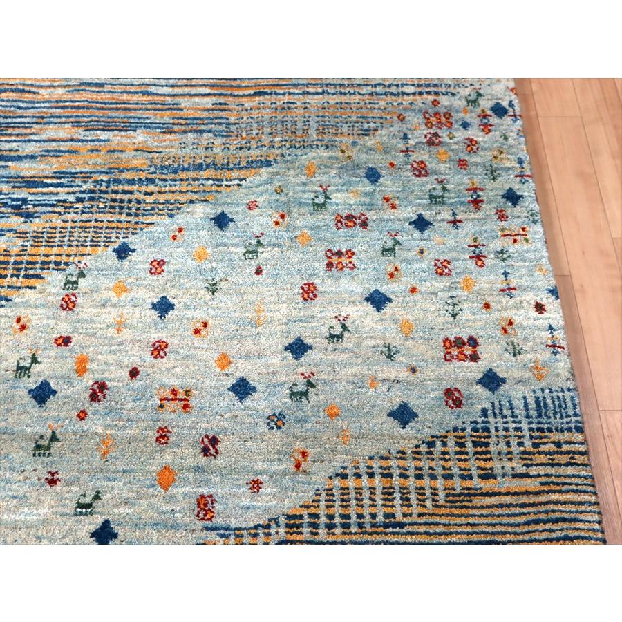 イラン産ギャッベ ノマド  167x100cm 淡いブルー　抽象的な風景 | ブランド登録なし | 04