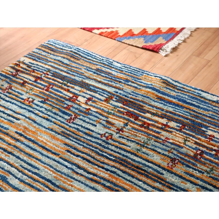 イラン産ギャッベ ノマド  167x100cm 淡いブルー　抽象的な風景 | ブランド登録なし | 06