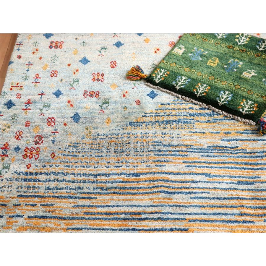 イラン産ギャッベ ノマド  167x100cm 淡いブルー　抽象的な風景 | ブランド登録なし | 07