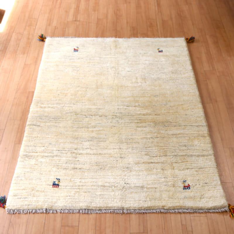 ギャッベ ナチュラルアイボリー 148x99cm アクセントラグサイズ　動物モチーフ | ブランド登録なし