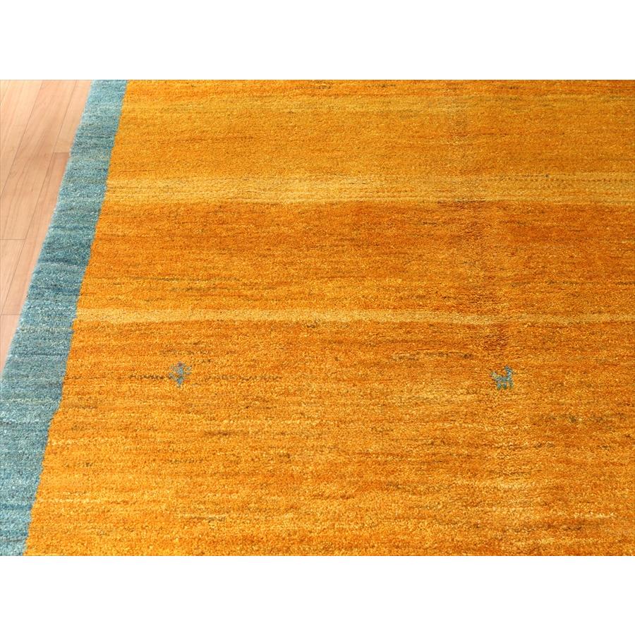 ギャッベ イランの手織りラグ 193x153cm イエロー&ブルーグリーン | ブランド登録なし | 05