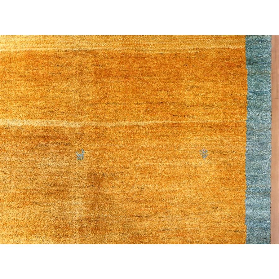 ギャッベ イランの手織りラグ 193x153cm イエロー&ブルーグリーン | ブランド登録なし | 06
