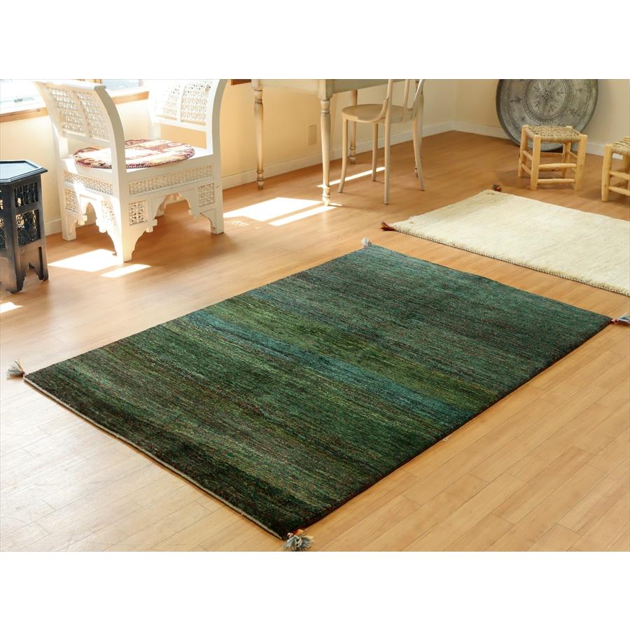 ギャッベ イランの手織りラグ 186x125cm ダークグリーン | ブランド登録なし | 01