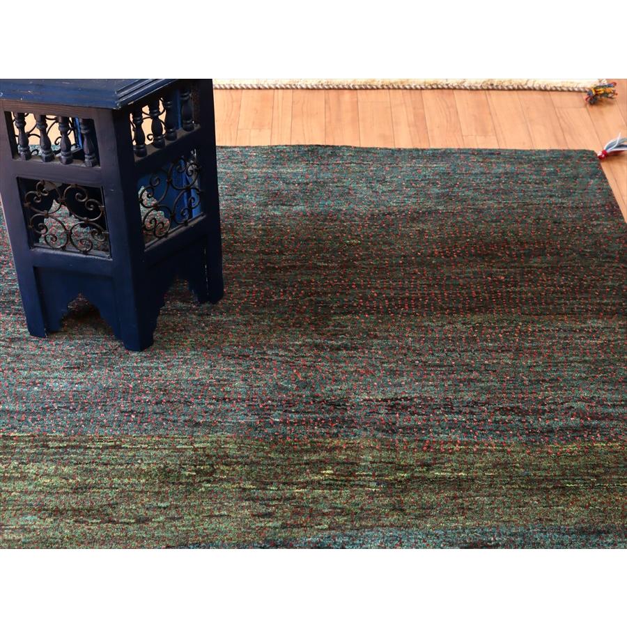 ギャッベ イランの手織りラグ 186x125cm ダークグリーン | ブランド登録なし | 05