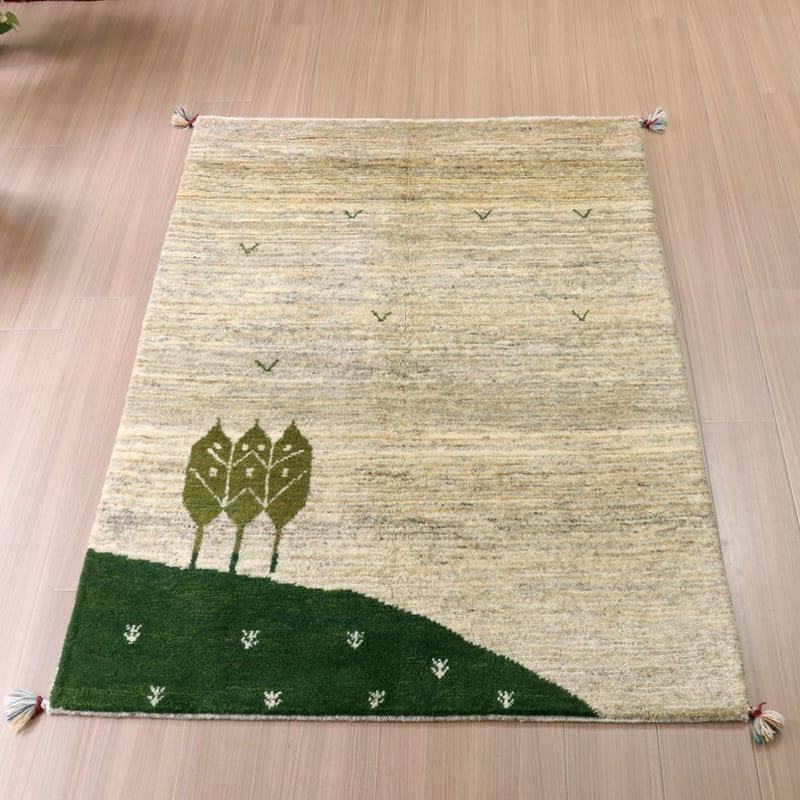 ギャッベ イランの手織りラグ 174x116cm のどかな風景 | ブランド登録なし