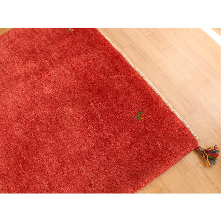 ギャッベ カシュカイ族の手織りラグ  142x102cm レッド シンプルモチーフ | ブランド登録なし | 03