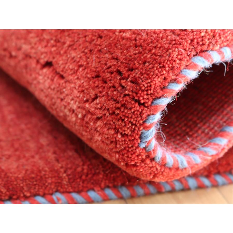 ギャッベ カシュカイ族の手織りラグ  142x102cm レッド シンプルモチーフ | ブランド登録なし | 05