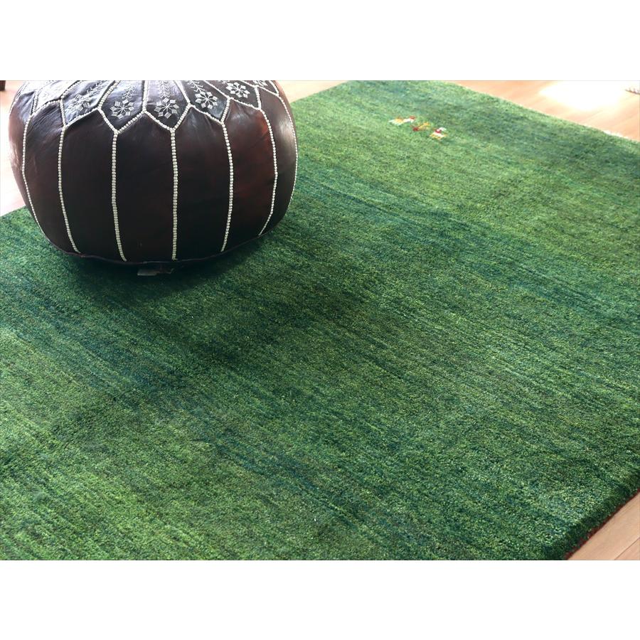 イランの手織りラグ ギャッベ 201x145cm グリーン シンプルモチーフ | ブランド登録なし | 05