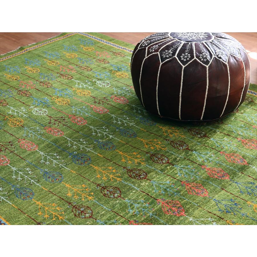 ギャッベ カシュカイ族の手織りラグ 230x167cm 連なる樹々 グリーン | ブランド登録なし | 04
