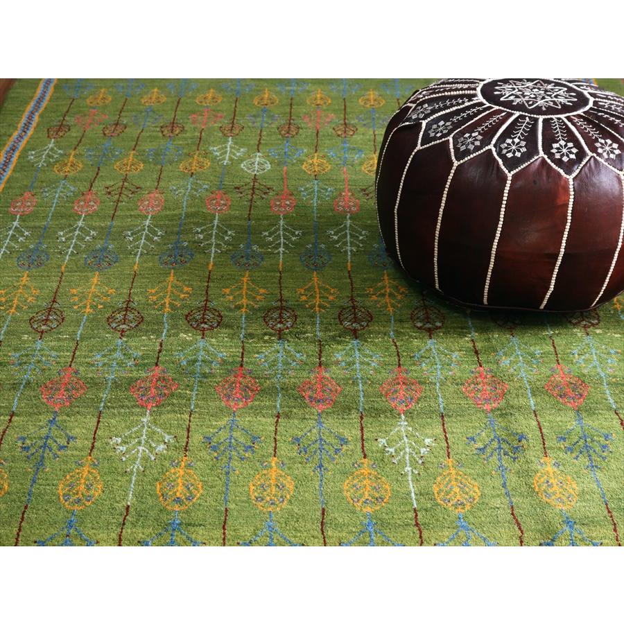 ギャッベ カシュカイ族の手織りラグ 230x167cm 連なる樹々 グリーン | ブランド登録なし | 05