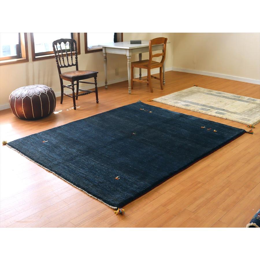 ギャッベ イランの手織りラグ 193x156cm ブルーグラデーション シンプルデザイン | ブランド登録なし | 01