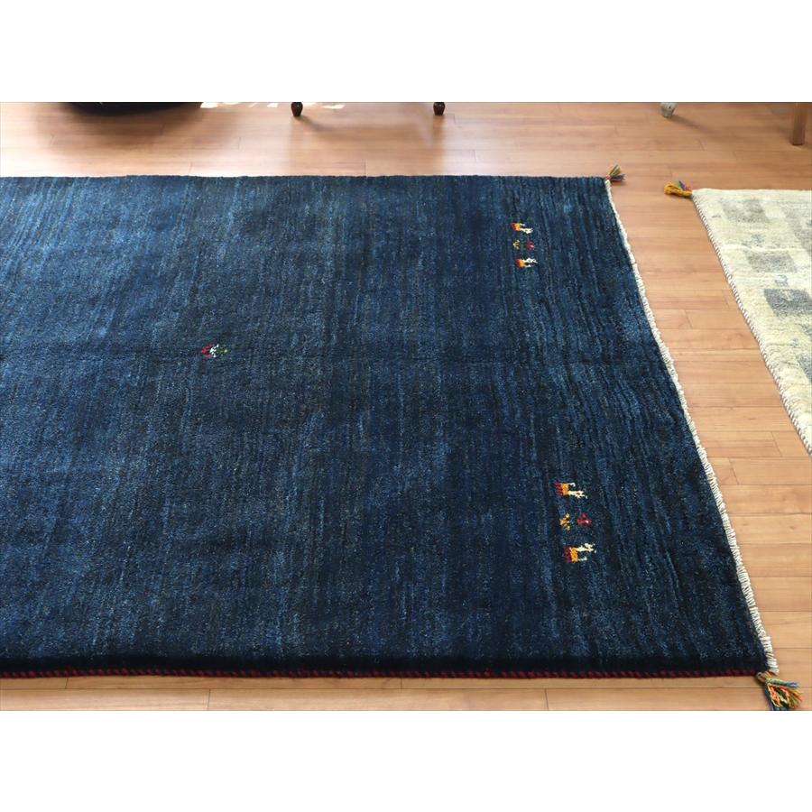 ギャッベ イランの手織りラグ 193x156cm ブルーグラデーション シンプルデザイン | ブランド登録なし | 02