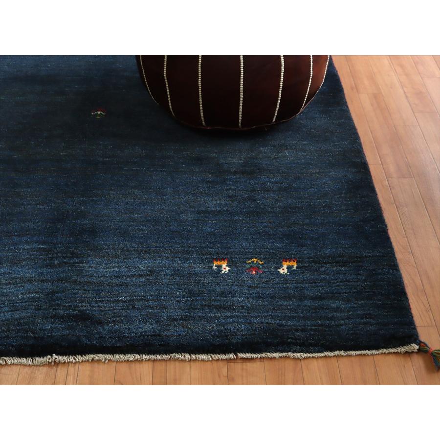 ギャッベ イランの手織りラグ 193x156cm ブルーグラデーション シンプルデザイン | ブランド登録なし | 04