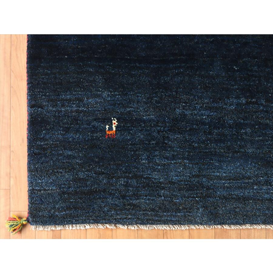 ギャッベ イランの手織りラグ 193x156cm ブルーグラデーション シンプルデザイン | ブランド登録なし | 05