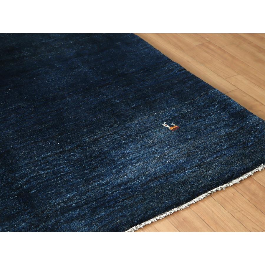 ギャッベ イランの手織りラグ 193x156cm ブルーグラデーション シンプルデザイン | ブランド登録なし | 06